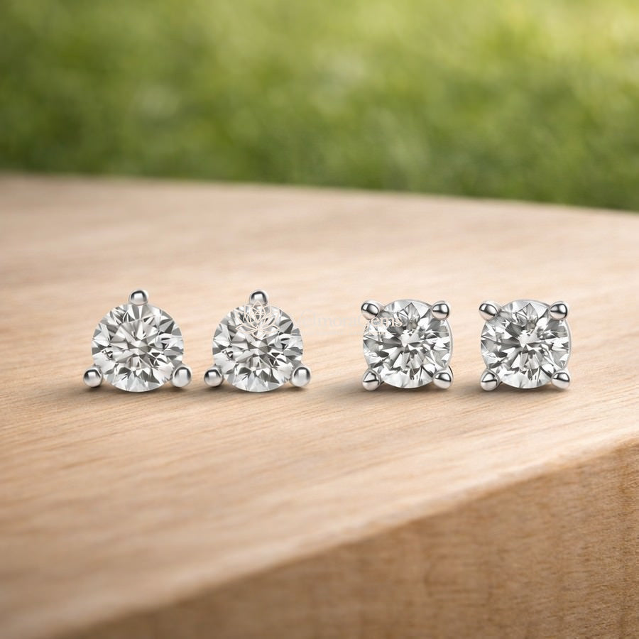 Everyday Essentials Duo – & Lab Diamond Stud Earrings (F-G SI)