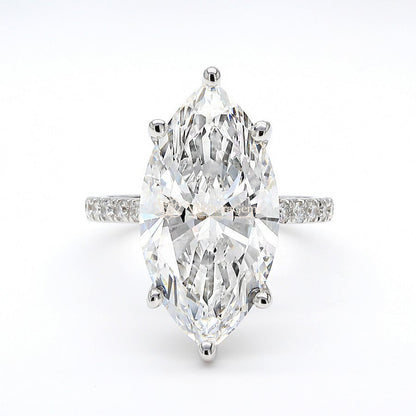 IGI Certified Lab-Created Diamond Marquise Pave Ring F VS)