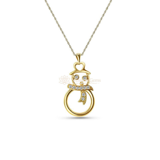 Lab-Created Diamond Snowman Pendant Necklace F-G VS)