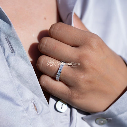 Oval Lab-Created Diamond Eternity Band E-F VS)