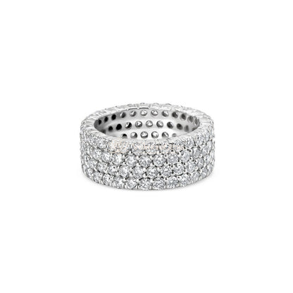 Lab-Created Diamond Quad-Row Eternal Pave Band F-G VS)