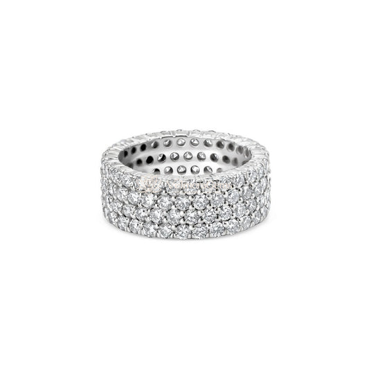 Lab-Created Diamond Quad-Row Eternal Pave Band F-G VS)