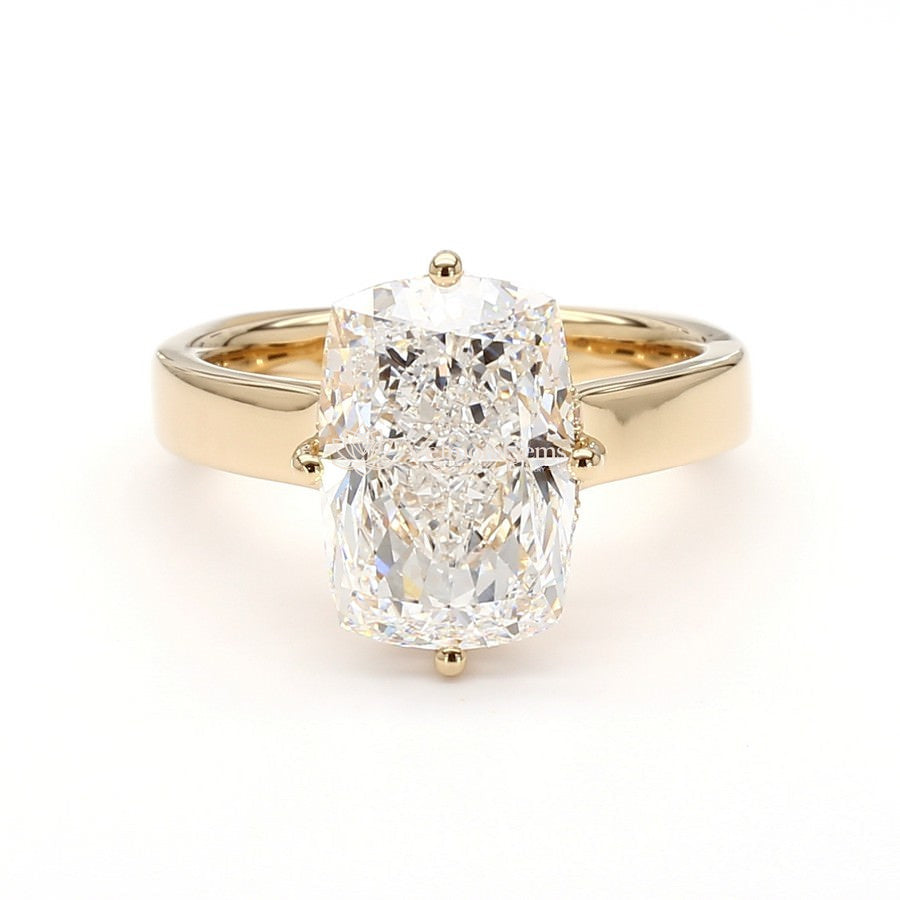 Signature Cushion Harmony Set – Cushion Hidden Halo Euro Shank Ring & 7-Stone Band (F-G SI)