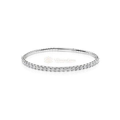 Lab-Created Diamond Halfway Flex Bangle F-G VS)