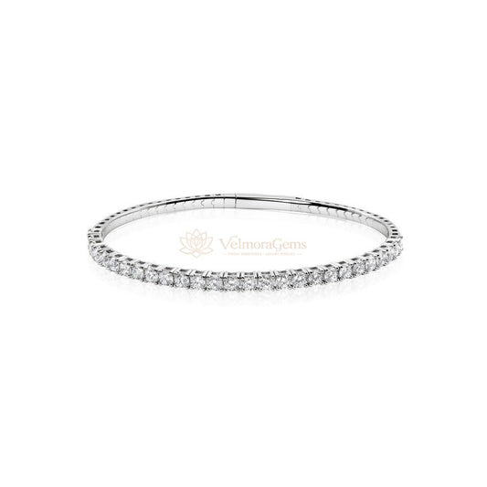 Lab-Created Diamond Halfway Flex Bangle F-G VS)