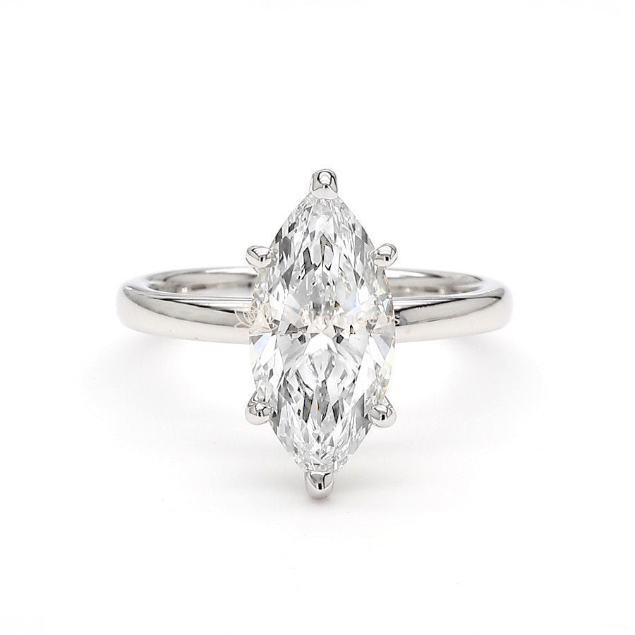 IGI Certified Lab-Created Diamond Marquise Solitaire Ring F VS)
