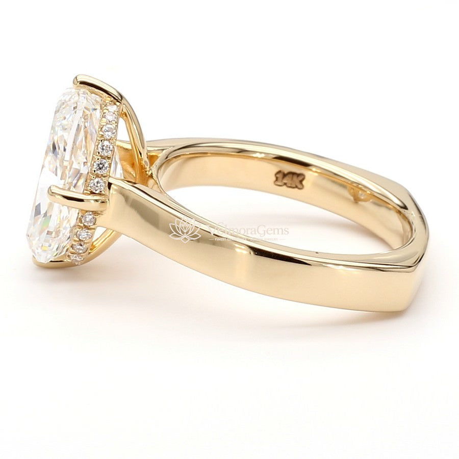 IGI Certified Lab-Created Diamond Cushion Hidden Halo Euro Shank Ring F VS)