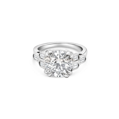IGI Certified Lab-Created Round Diamond Symphony Step Ring F VS)