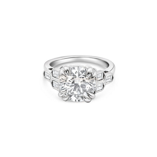 IGI Certified Lab-Created Round Diamond Symphony Step Ring F VS)