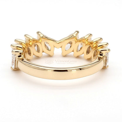 Lab-Created Diamond Marquise Wedding Band E-F VS)