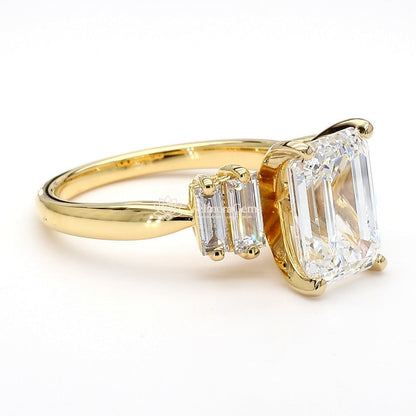 IGI Certified Lab-Created Diamond Emerald 5-Stone Ring F VS)