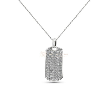 Full Pave Diamond Dog Tag Necklace F-G VS)