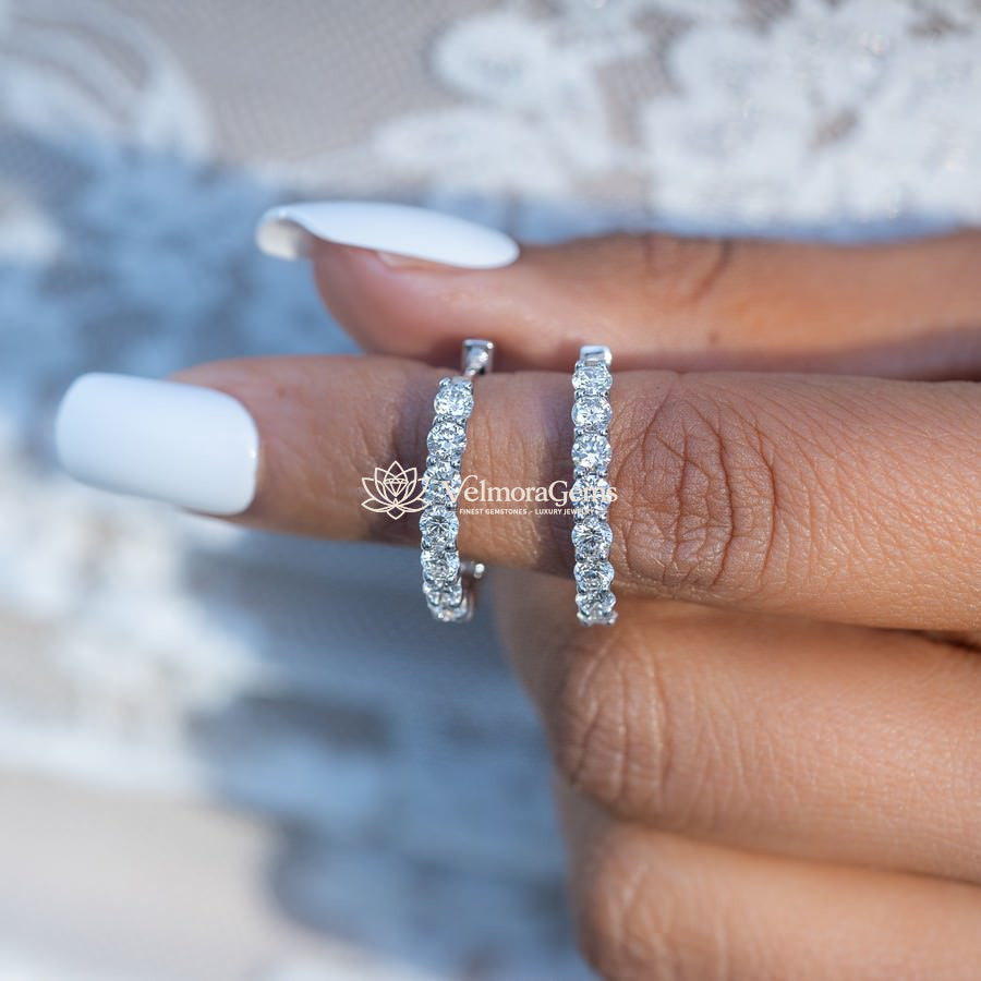 Lab-Created Diamond 15mm Huggie Earrings F-G VS)