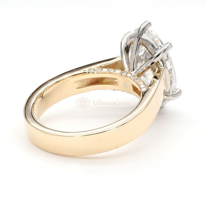 IGI Certified Lab-Created Diamond Two-Tone Oval Ring with Hidden Side Accents F VS)