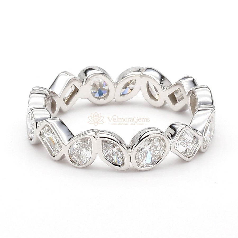 Lab-Created Diamond Multi-Shape Bezel Eternity Band E-F VS)