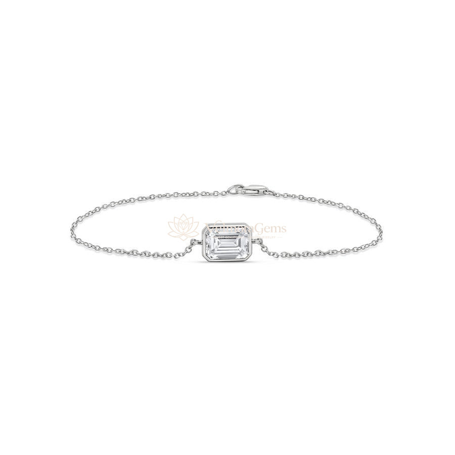 IGI Certified Emerald Lab-Created Diamond Bezel Bracelet F VS)