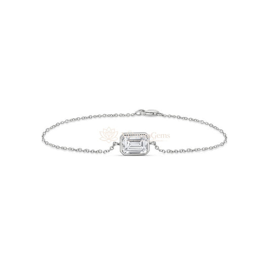 IGI Certified Emerald Lab-Created Diamond Bezel Bracelet F VS)