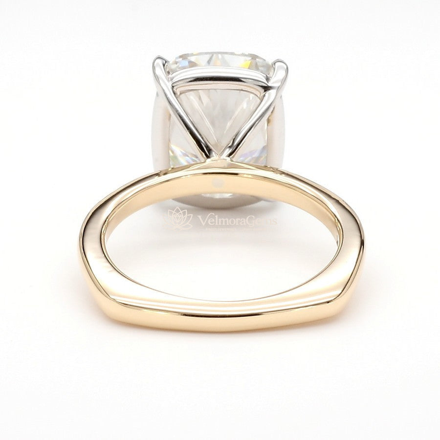Euro Shank IGI Certified Lab-Created Diamond Cushion Two-Tone Ring F VS)