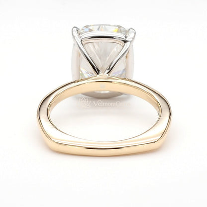 Euro Shank IGI Certified Lab-Created Diamond Cushion Two-Tone Ring F VS)