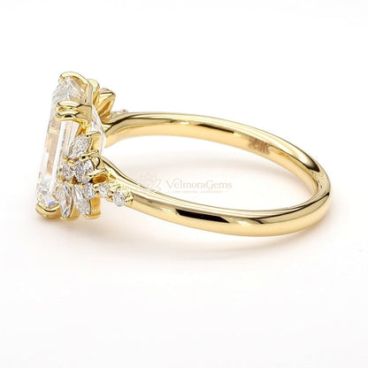 IGI Certified Lab-Created Diamond Emerald Floral Radiance Ring F VS)