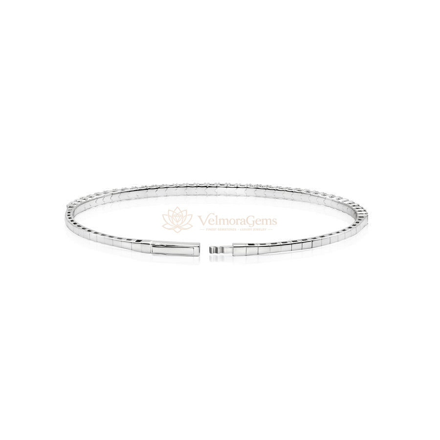 Lab-Created Diamond Halfway Flex Bangle E-F VS)