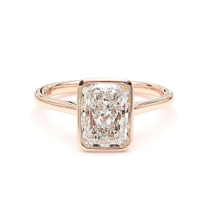 IGI Certified Lab-Created Diamond Radiant Bezel Ring F VS)