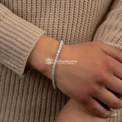 Lab-Created Diamond Oval Tennis Bracelet E-F VS)