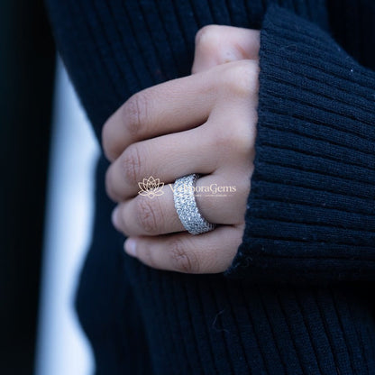 Lab-Created Diamond Quad-Row Eternal Pave Band F-G VS)