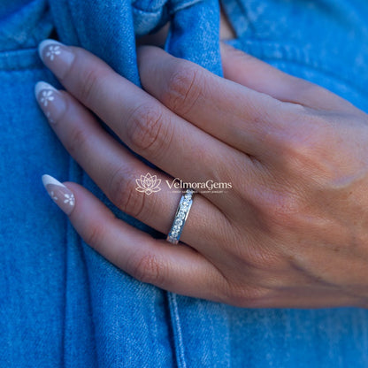 Lab-Created Diamond Eternal Channel Set Ring F-G VS)
