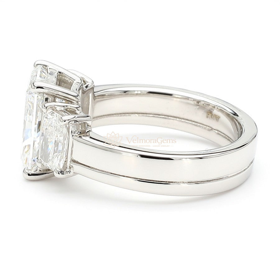 IGI Certified Lab-Created Radiant Cut Diamond 3-Stone Ring F VS)