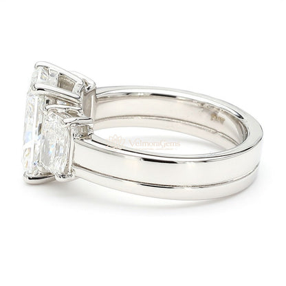 IGI Certified Lab-Created Radiant Cut Diamond 3-Stone Ring F VS)