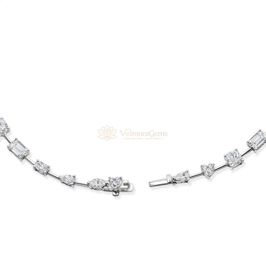 Lab-Created Diamond Multi-Shape Tennis Necklace E-F VS)