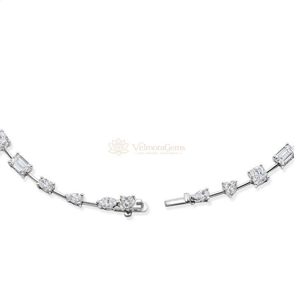 Lab-Created Diamond Multi-Shape Tennis Necklace E-F VS)