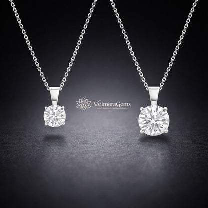 Round Pendant Duo – & Lab Diamond Solitaire Pendants (F-G SI)