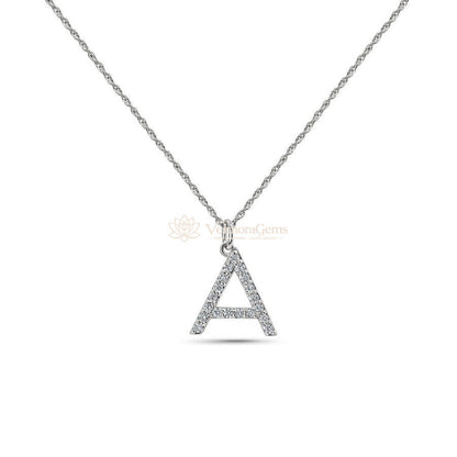 Lab-Created Diamond Alphabet Pendant Necklace F-G VS) - Letter B
