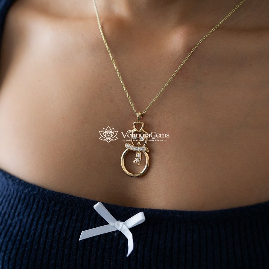 Lab-Created Diamond Snowman Pendant Necklace F-G VS)