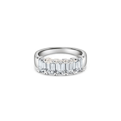 Lab-Created Diamond Emerald 5 Stone Ring E-F VS)
