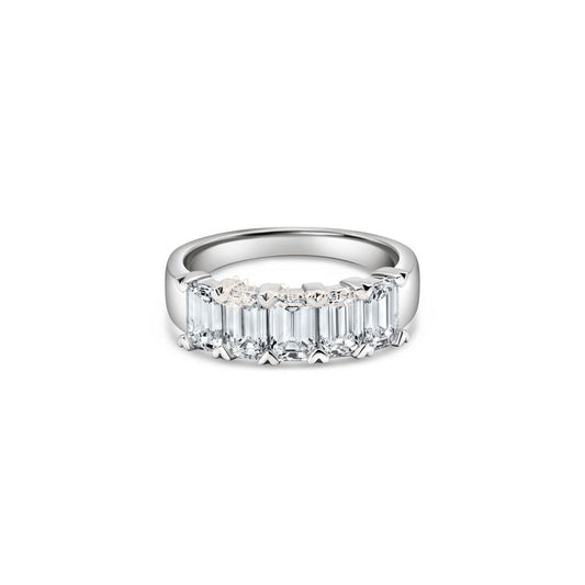 Lab-Created Diamond Emerald 5 Stone Ring E-F VS)