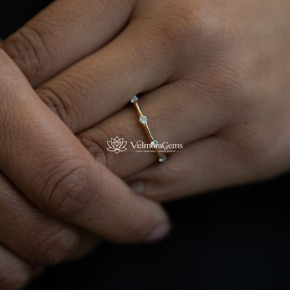 Lab-Created Diamond Station Bamboo Eternity Band F-G VS)