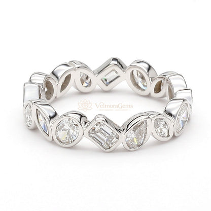 Lab-Created Diamond Multi-Shape Bezel Eternity Band E-F VS)