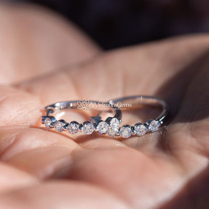 Lab-Created Diamond 6 Stone Hoop Earrings F-G VS)