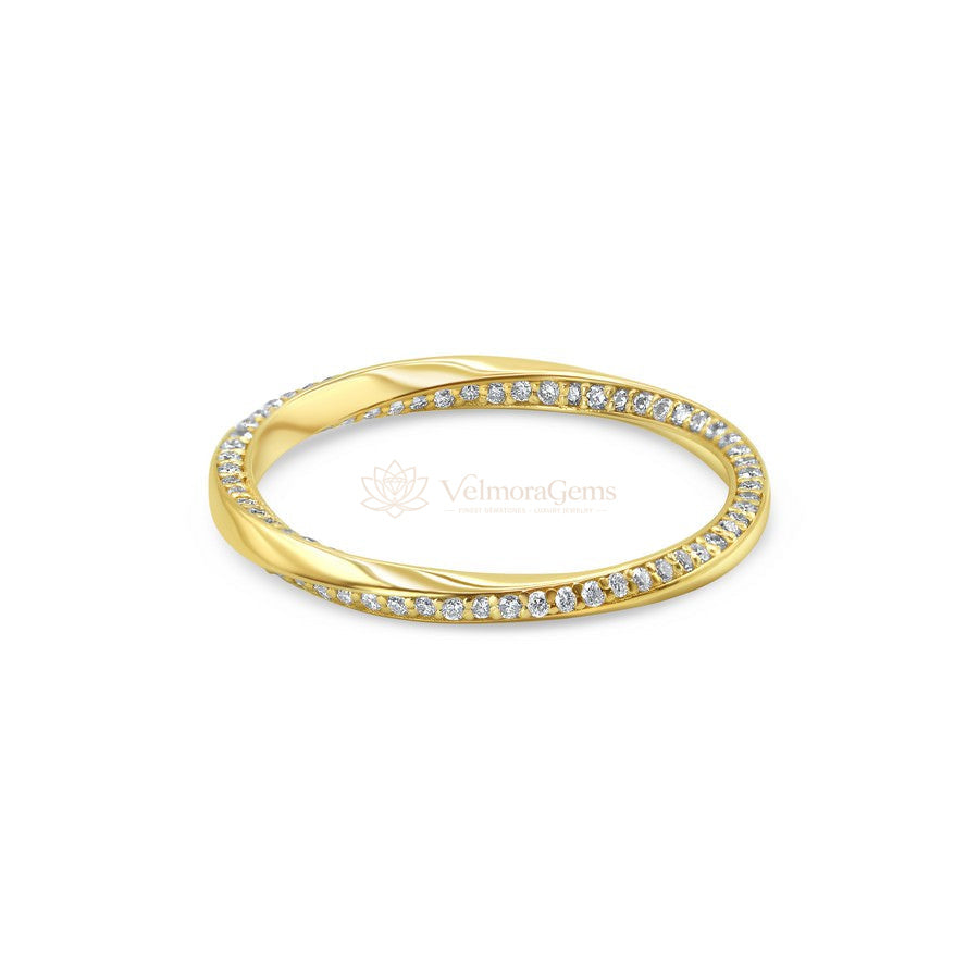 Lab-Created Diamond Spiral Pave Eternity Band F-G VS)