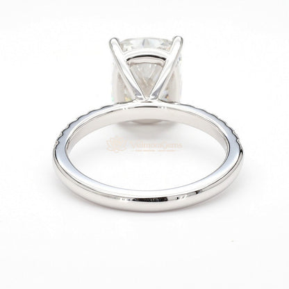 14K White Gold Cushion Pave Ring