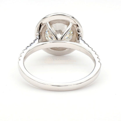 IGI Certified Lab-Created Diamond Round Halo Pave Ring F VS)