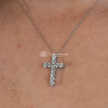 Lab-Created Diamond Cross Necklace F-G SI)
