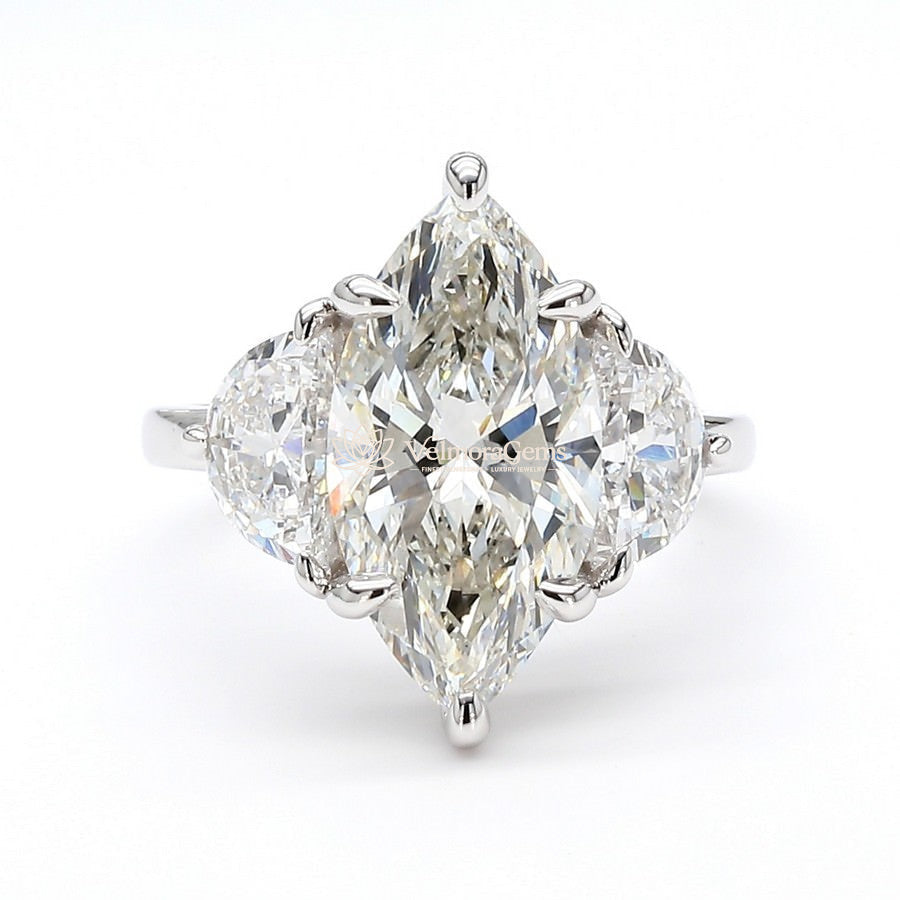IGI Certified Lab-Created Diamond Marquise 3-Stone Ring F VS)