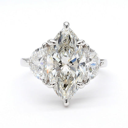IGI Certified Lab-Created Diamond Marquise 3-Stone Ring F VS)