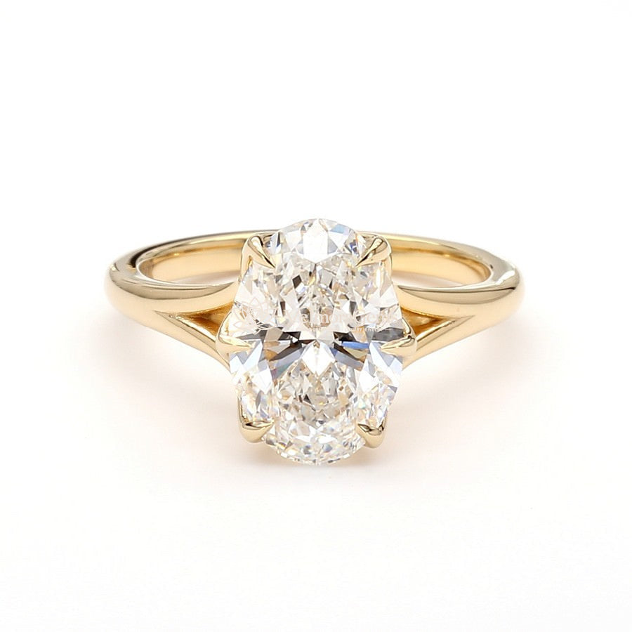 IGI Certified Lab-Created Diamond Oval Tulip Split Shank Ring F VS)