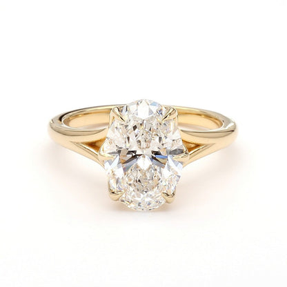 IGI Certified Lab-Created Diamond Oval Tulip Split Shank Ring F VS)