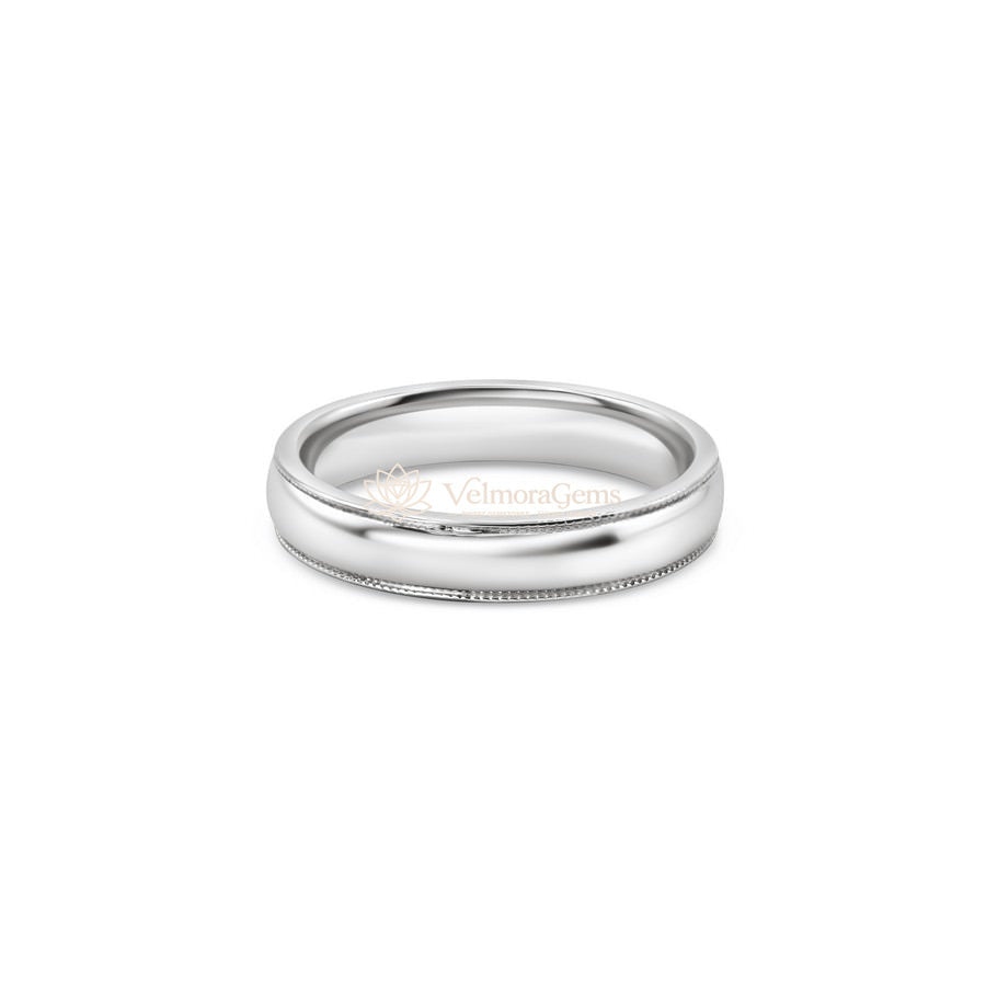 Men's Classic Milgrain Wedding Band-5mm